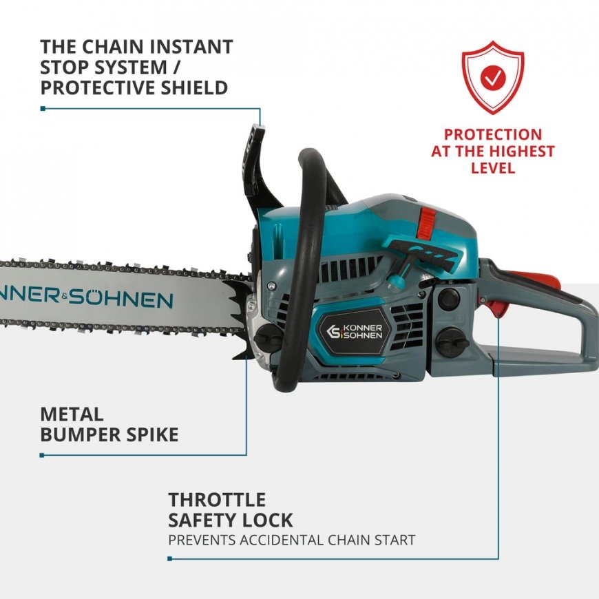 Könner & Söhnen KS CS31G-16 chainsaw 2300 W 3000 RPM Black, Blue, Grey, Red – 5