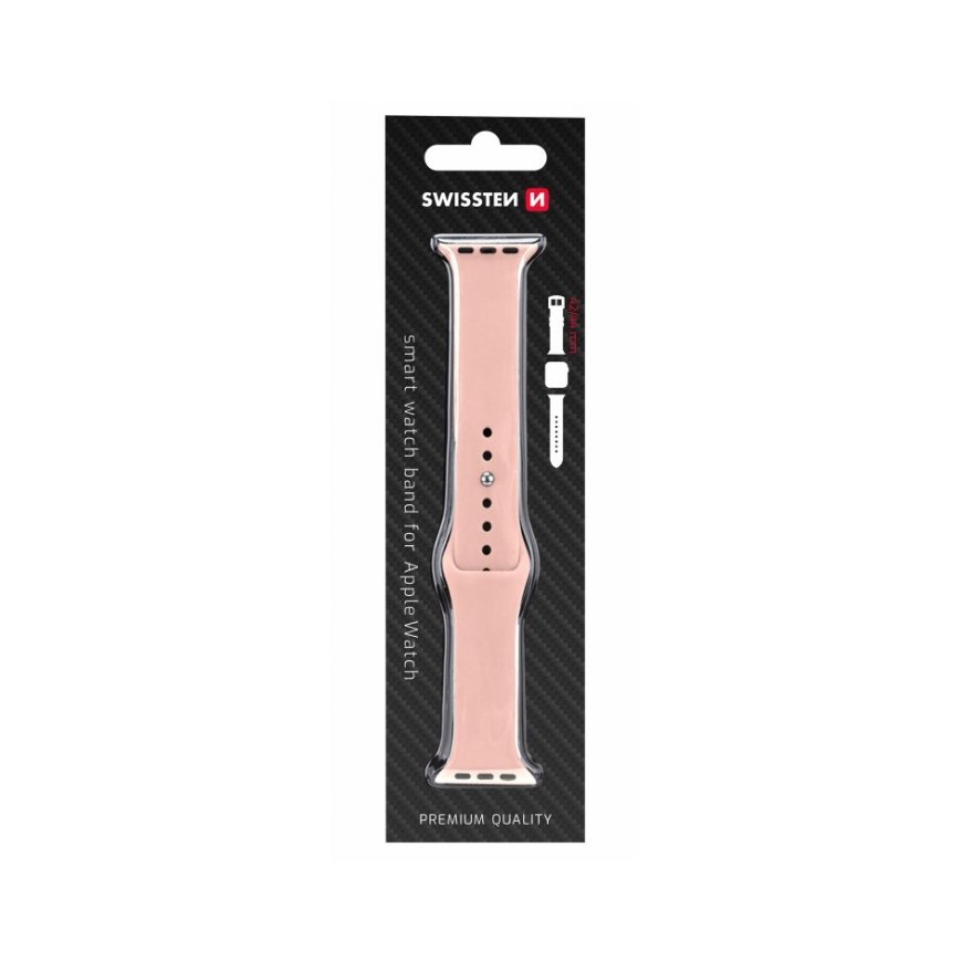 Swissten Silicone Band for Apple Watch 42-44mm Pink Sand - 8595217477179 Ремешок часов – 2