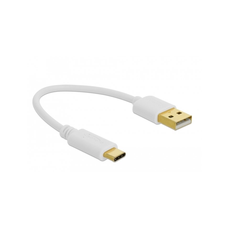 DeLOCK 85355 USB-kaabel 0,15 m USB A USB C Valge