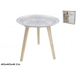 Деревянный стол 40 x 41 см, серебристый, DECORLIFE