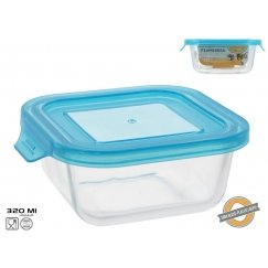 Kvadrātveida stikla pusdienu kārba 320 ml, 5 x 13,2 x 11,7 cm, K