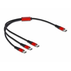 DeLOCK 86712 USB-kaapeli USB 2.0 0,3 m USB C 3 x USB C musta, Punainen