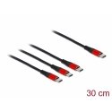 DeLOCK 86712 USB-kaabel USB 2.0 0,3 m USB C 3 x USB C Must, Punane DeLOCK 86712 USB-kaabel USB 2.0 0,3 m USB C 3 x USB C Must, Punane