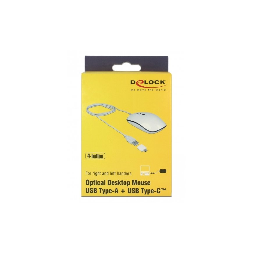 DeLOCK 12532 kompiuterio pelė Biuras Abiems rankoms USB A tipo Optinis 3200 DPI – 4