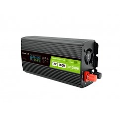 Green Cell Przetwornica napicia PowerInverter LCD 12 V 500W/1000W Przetwornica samochodowa z wywietl