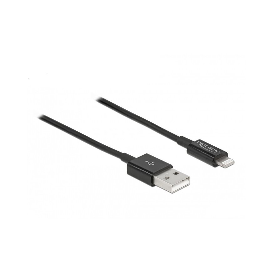 DeLOCK 83002 lightning kabelis 1 m Melns