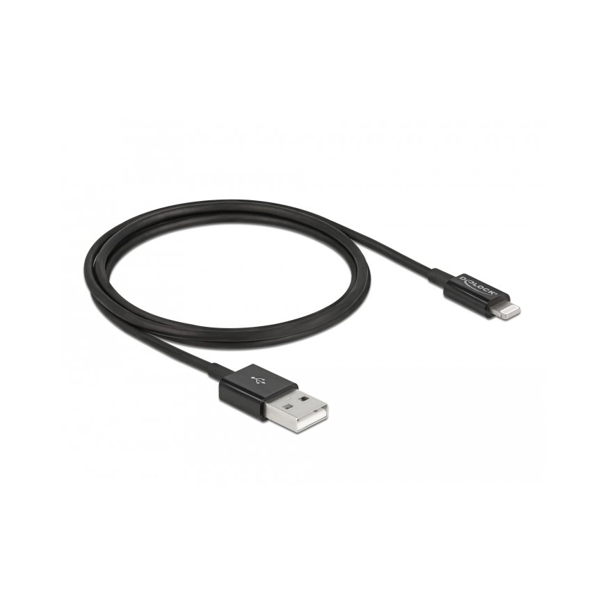 DeLOCK 83002 Lightning-kaapeli 1 m musta – 2
