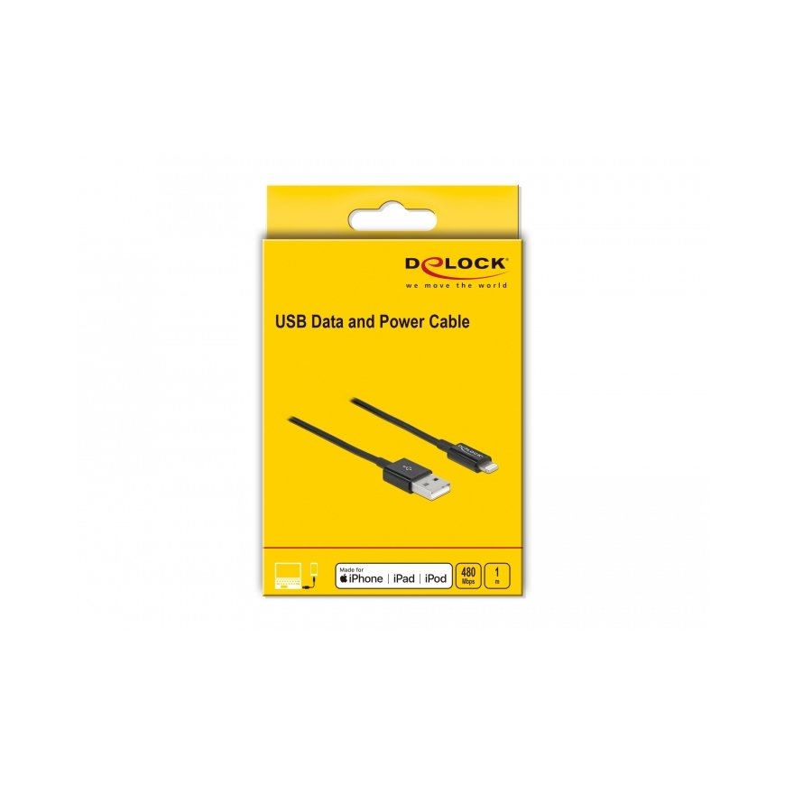 DeLOCK 83002 lightning kabelis 1 m Melns – 3