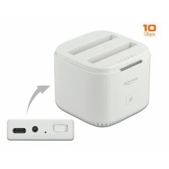 DeLOCK 63084 tallennusaseman telakointiasema USB 3.2 Gen 2 (3.1 Gen 2) Type-C Valkoinen