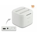 DeLOCK 63084 tallennusaseman telakointiasema USB 3.2 Gen 2 (3.1 Gen 2) Type-C Valkoinen