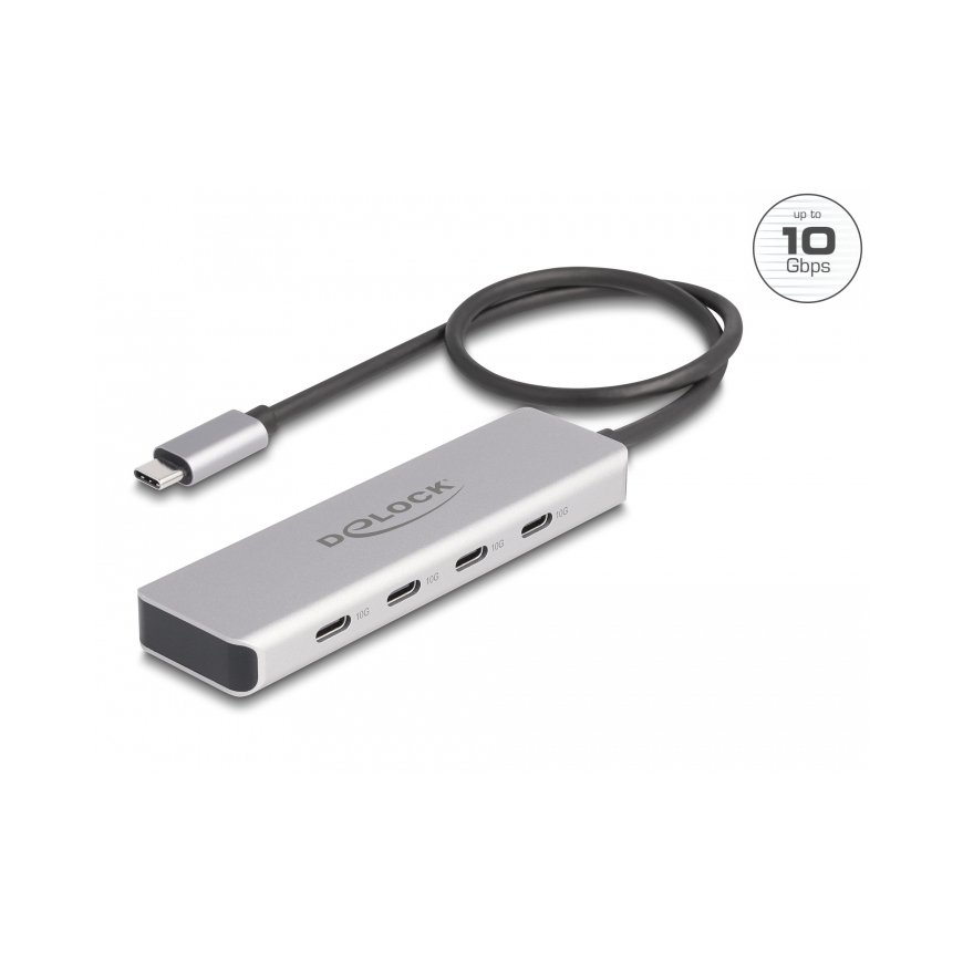 DeLOCK 64231 хаб-разветвитель USB Type-C 10000 Мбит/с Серый – 2