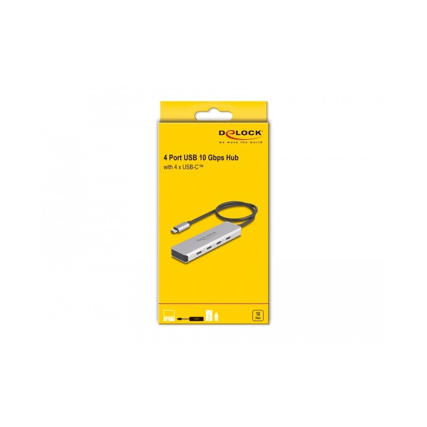 DeLOCK USB 10 Gbps USB Type-C Hub with 4 x USB Type-C female with 35 cm connection cable – 3