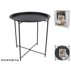 Metalinis stalas 47 x 47 x 51 cm, juodas, DECORLIFE