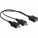 DeLOCK 20.5cm, USB micro-B - 2 x USB micro-B USB kabelis USB 2.0 0,205 m Micro-USB B 2 x Micro-USB B