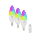 Immax NEO LITE Smart 3x LED spuldze E14 6W RGB + CCT krāsa un balta, regulējama, WiFi, C37, Bāka, tālvadības pults Immax NEO LITE Smart 3x LED spuldze E14 6W RGB + CCT krāsa un balta, regulējama, WiFi, C37, Bāka, tālvadības pults