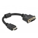DeLOCK 65206 video cable adapter 0.2 m HDMI Type A (Standard) DVI-D Black