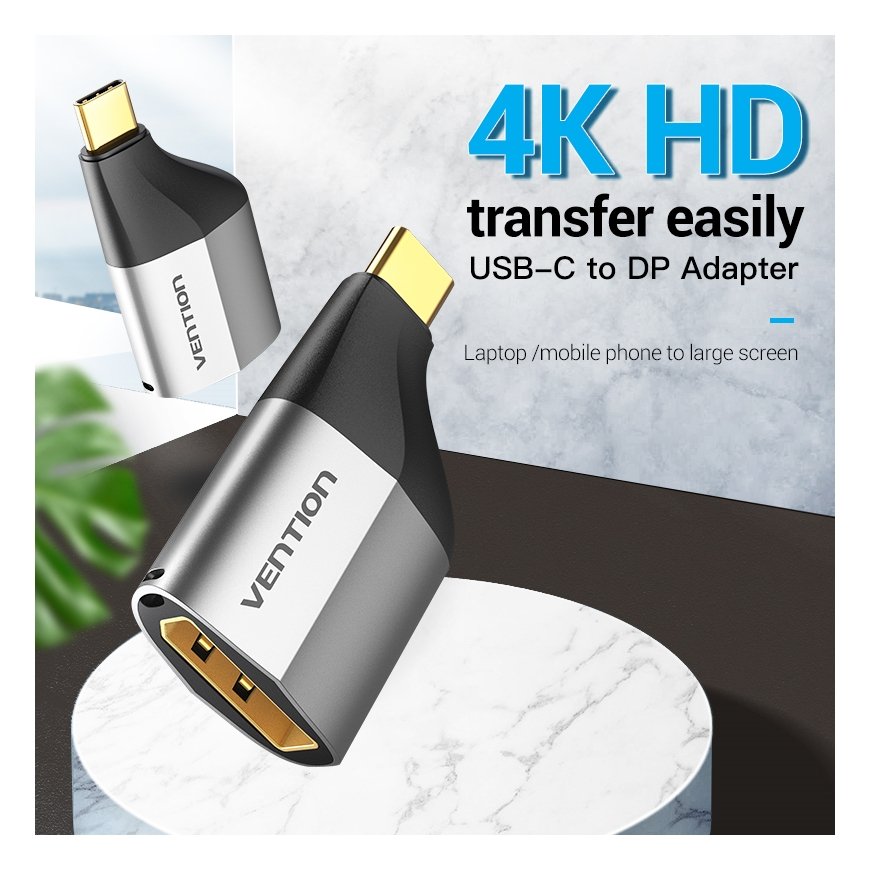 Vention TCCH0 USB grafiskais adapteris 3840 x 2160 pikseļi Melns, Pelēks – 2