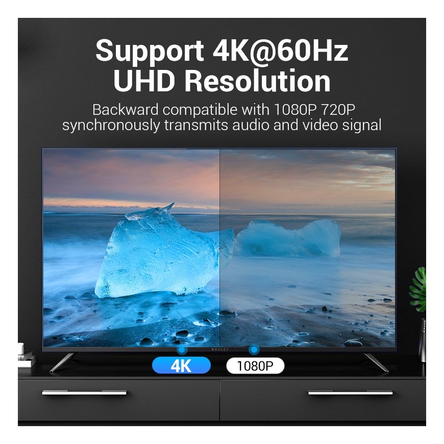 Vention TCCH0 USB ekrano adapteris 3840 x 2160 pikseliai Juoda, Pilka – 4