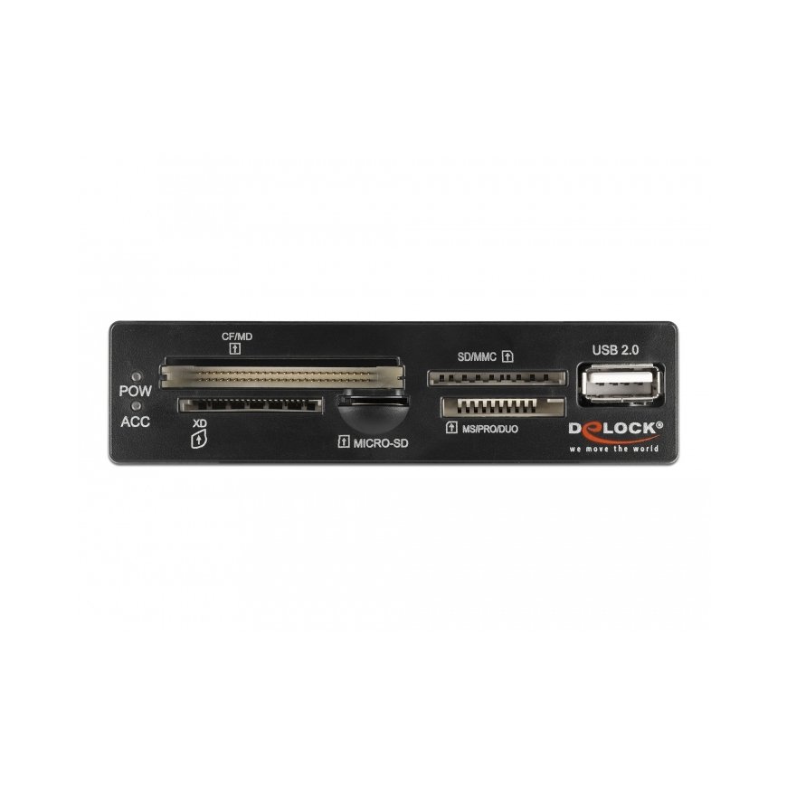 DeLOCK 91708 karšu lasītājs USB 2.0 Iekšējs Melns, Pelēks – 3