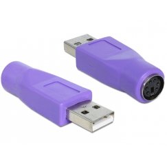 DeLOCK 65461 kabeļu spraudņu pāreja USB-A PS/2 Violets