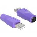 DeLOCK 65461 kabeļu spraudņu pāreja USB-A PS/2 Violets DeLOCK 65461 kabeļu spraudņu pāreja USB-A PS/2 Violets