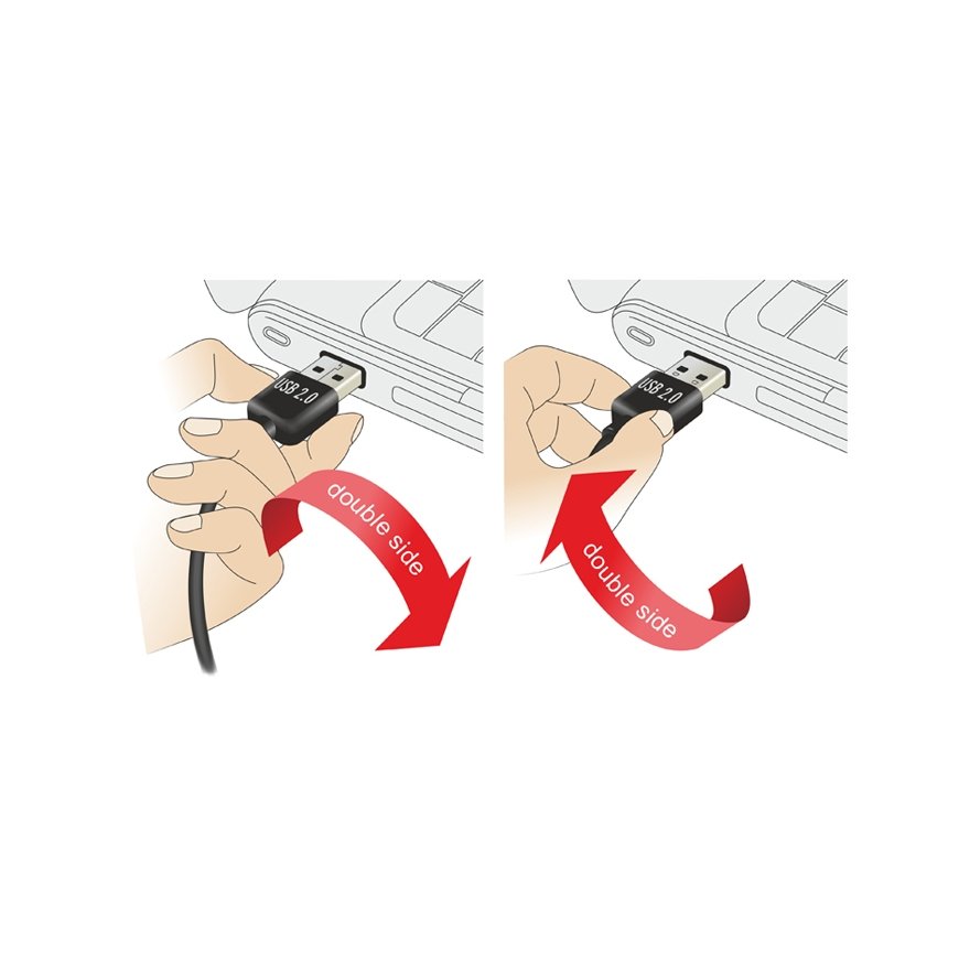 DeLOCK 3m USB 2.0 A - B m/m USB-kaabel USB A USB B Must – 4