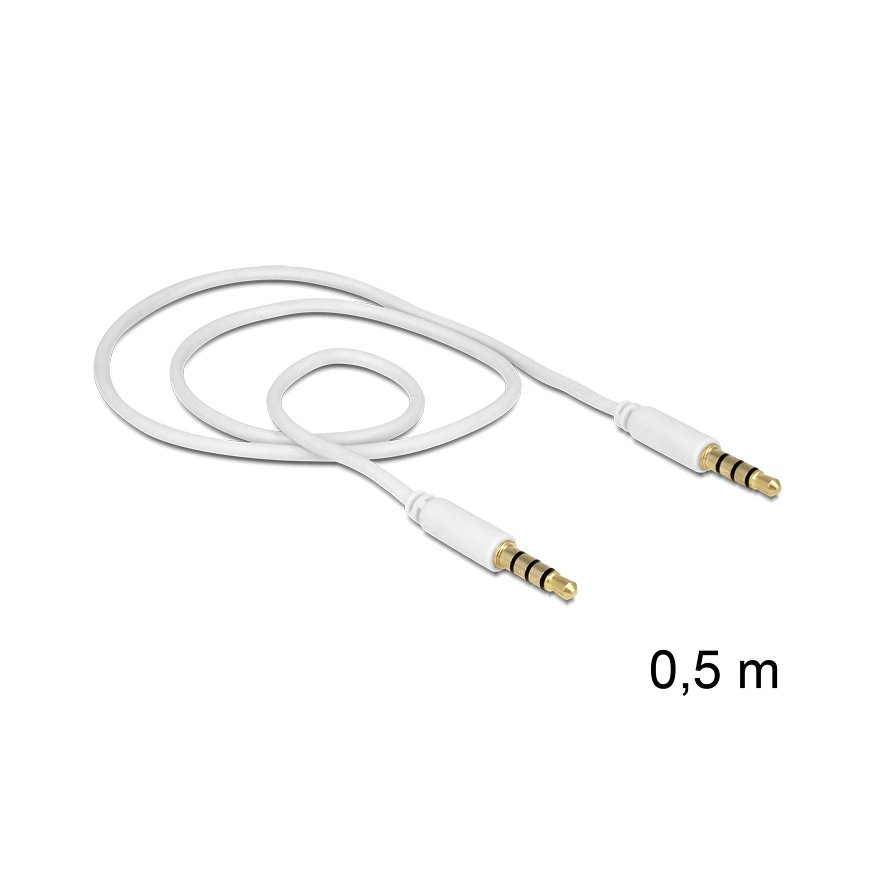 DeLOCK 3.5mm - 3.5mm, 0.5m аудио кабель 0,5 m 3,5 мм Белый – 2