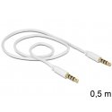 DeLOCK 3.5mm - 3.5mm, 0.5m audio kabelis 0,5 m Balts DeLOCK 3.5mm - 3.5mm, 0.5m audio kabelis 0,5 m Balts