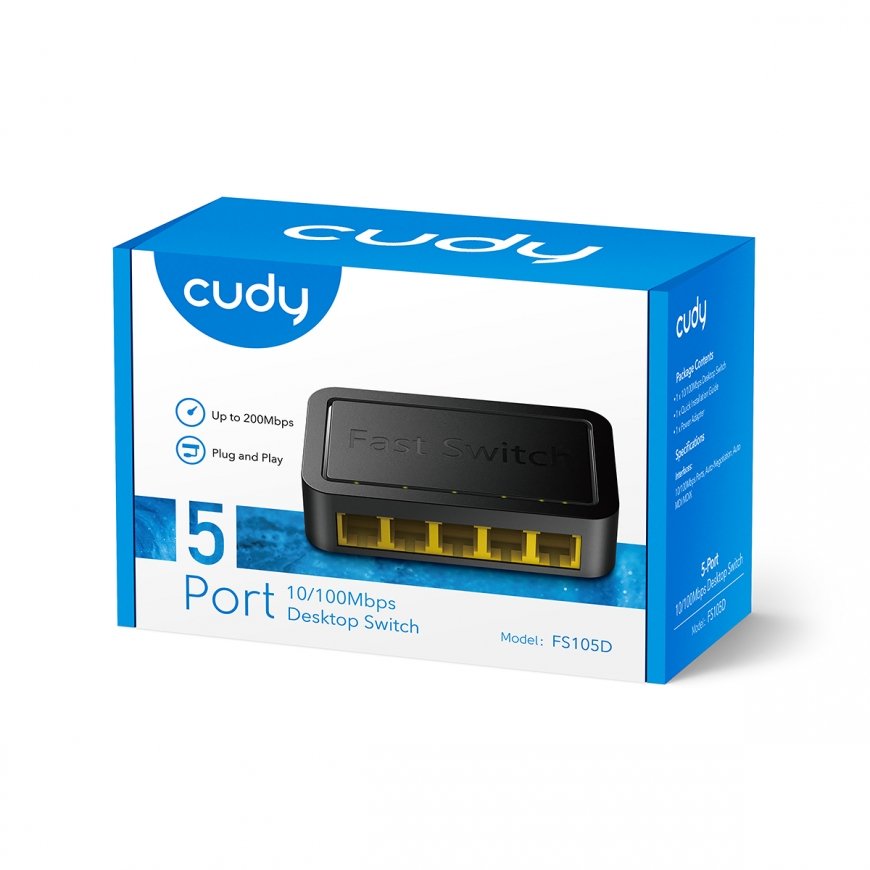 Cudy FS105D võrgulüliti Fast Ethernet (10/100) Must – 3