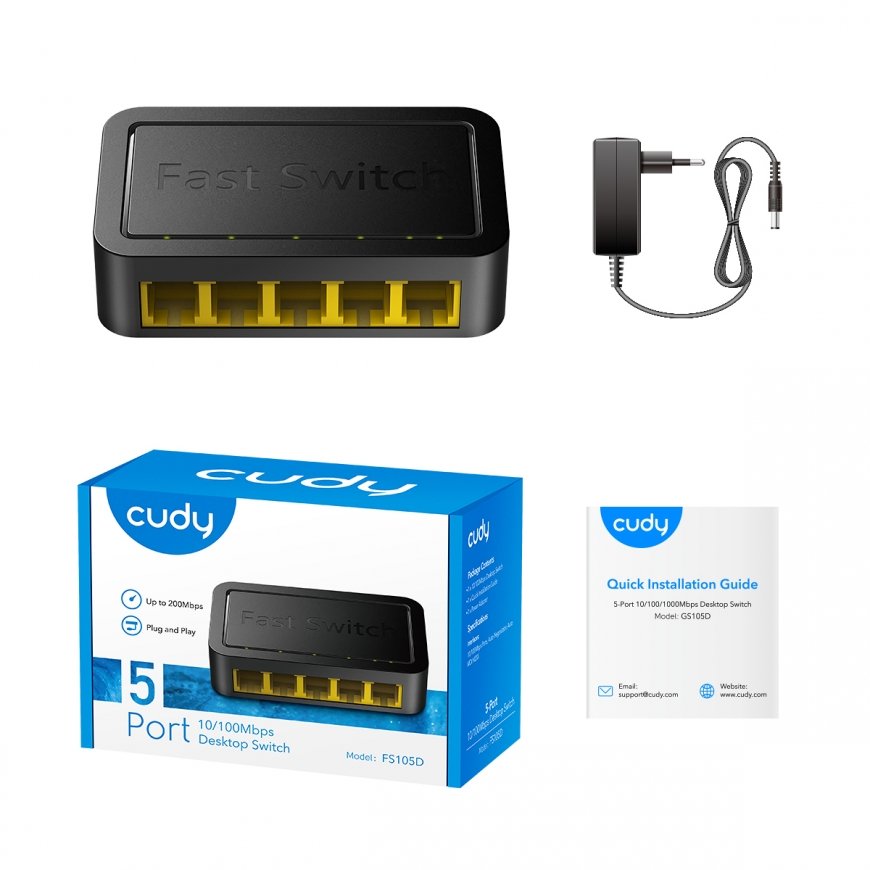 Cudy FS105D võrgulüliti Fast Ethernet (10/100) Must – 4