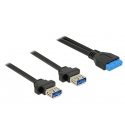 DeLOCK 85244 USB-kaabel 0,8 m Must