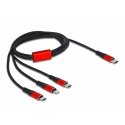 DeLOCK USB Charging Cable 3 in 1 USB Type-C to Lightning / Micro USB / USB Type-C 1 m black / red DeLOCK USB Charging Cable 3 in 1 USB Type-C to Lightning / Micro USB / USB Type-C 1 m black / red