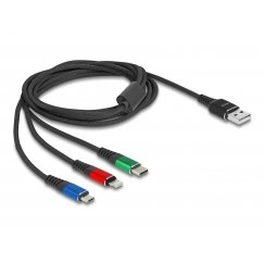 DeLOCK 90156 USB кабель USB 2.0 2 m USB A Micro-USB B/Lightning/Apple 30-pin Черный, Синий, Зеленый, Красный