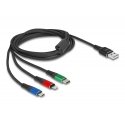 DeLOCK 90156 USB кабель USB 2.0 2 m USB A Micro-USB B/Lightning/Apple 30-pin Черный, Синий, Зеленый,