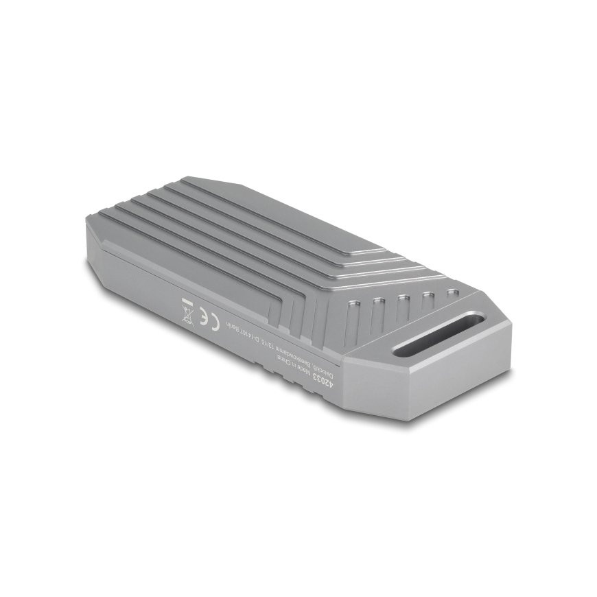 DeLOCK 42033 cieto disku uzglabāšanas sistēma SSD diska korpuss Pelēks M.2 – 2