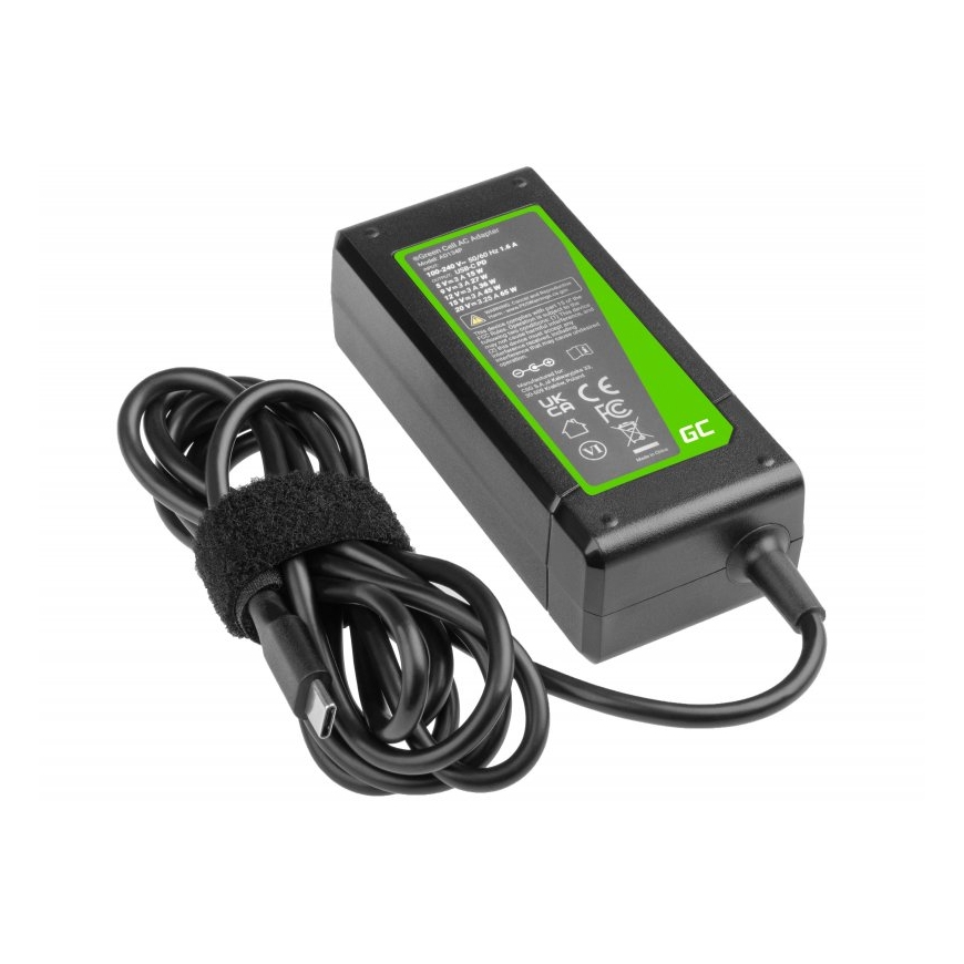 Green Cell AD134P toiteadapter ja vaheldi Hoonesisene 65 W Must – 2