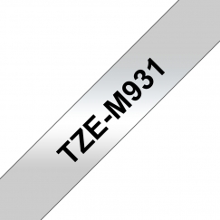 Brother TZE-M931 marķēšanas lenta Melns uz sudraba
