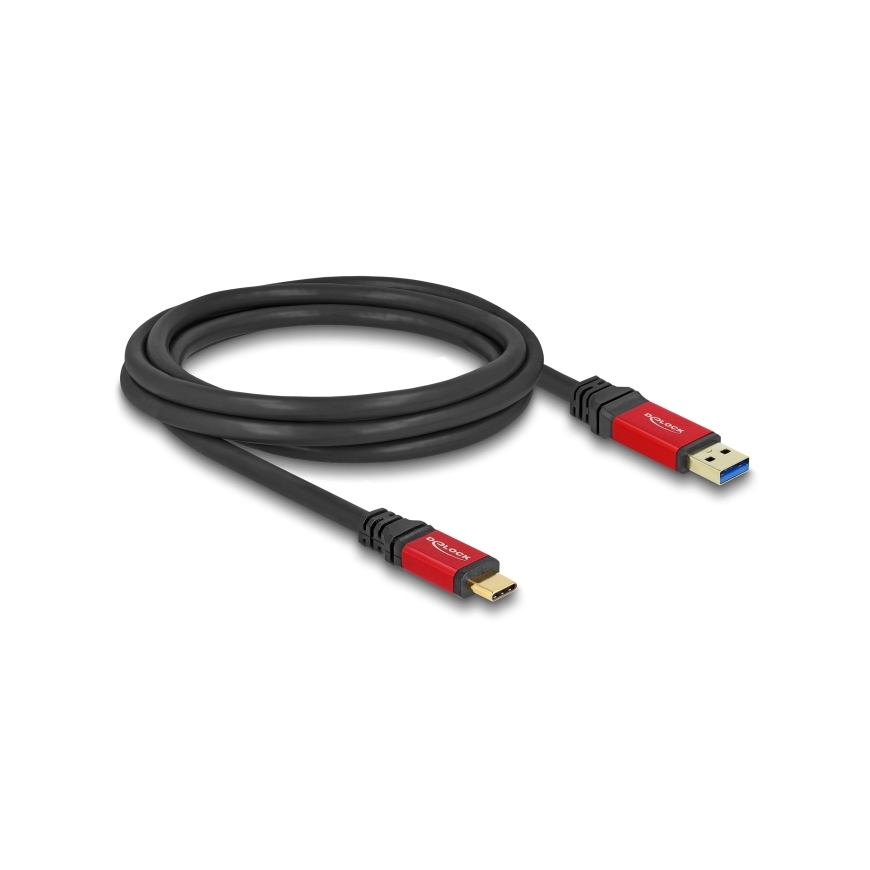 DeLOCK 80618 USB кабель USB 3.2 Gen 2 (3.1 Gen 2) 2 m USB A USB C Черный, Красный
