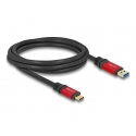 DeLOCK USB 10 Gbps Cable USB Type-A male to USB Type-C male 2 m red metal DeLOCK USB 10 Gbps Cable USB Type-A male to USB Type-C male 2 m red metal