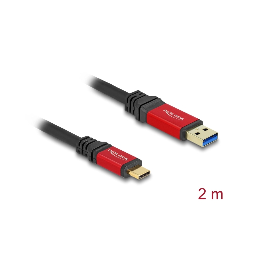 DeLOCK 80618 USB kabelis USB 3.2 Gen 2 (3.1 Gen 2) 2 m USB A USB C Melns, Sarkans – 2