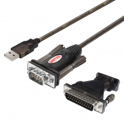 UNITEK Y-105A кабель последовательной связи Черный 1,5 m USB тип-A DB-9