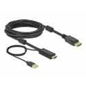 DeLOCK 85966 видео кабель адаптер 5 m HDMI Тип A (Стандарт) DisplayPort + USB Type-A Черный DeLOCK 85966 видео кабель адаптер 5 m HDMI Тип A (Стандарт) DisplayPort + USB Type-A Черный