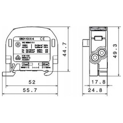 Simet Šakų paskirstījuma bloks SCB 25 Al/Cu 80110 SIMBLOCK, zils 81501003