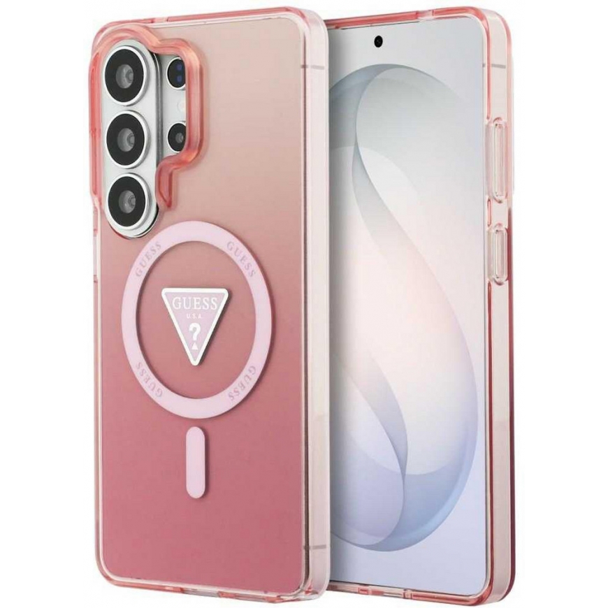 Guess IML Gradient Triangle "MagSafe" Case for Samsung Galaxy S26 Ultra, Pink