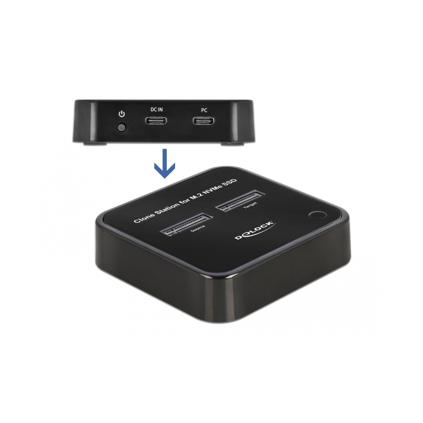 DeLOCK M.2 Docking Station for 2 x M.2 NVMe PCIe SSD with Clone function – 4