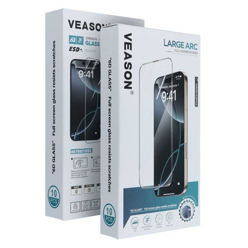 6D Pro Veason lasi (SET 10in1) - iPhone 17 Pro Max musta