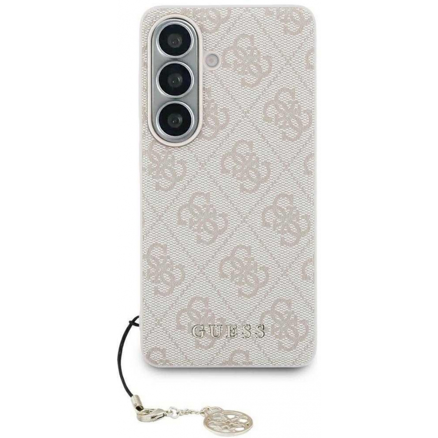 „Guess 4G Classic Logo Charm MagSafe“ dėklas „Samsung Galaxy S26“, rožinis