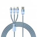 Baseus CAXS000017 USB kabelis 1,2 m USB A USB C/Micro USB-A/Lightning Zils Baseus CAXS000017 USB kabelis 1,2 m USB A USB C/Micro USB-A/Lightning Zils