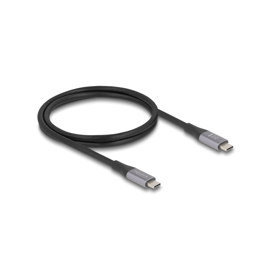 DeLOCK 81191 USB kabelis USB4 Gen 2x2 1 m USB C Juoda, Pilka