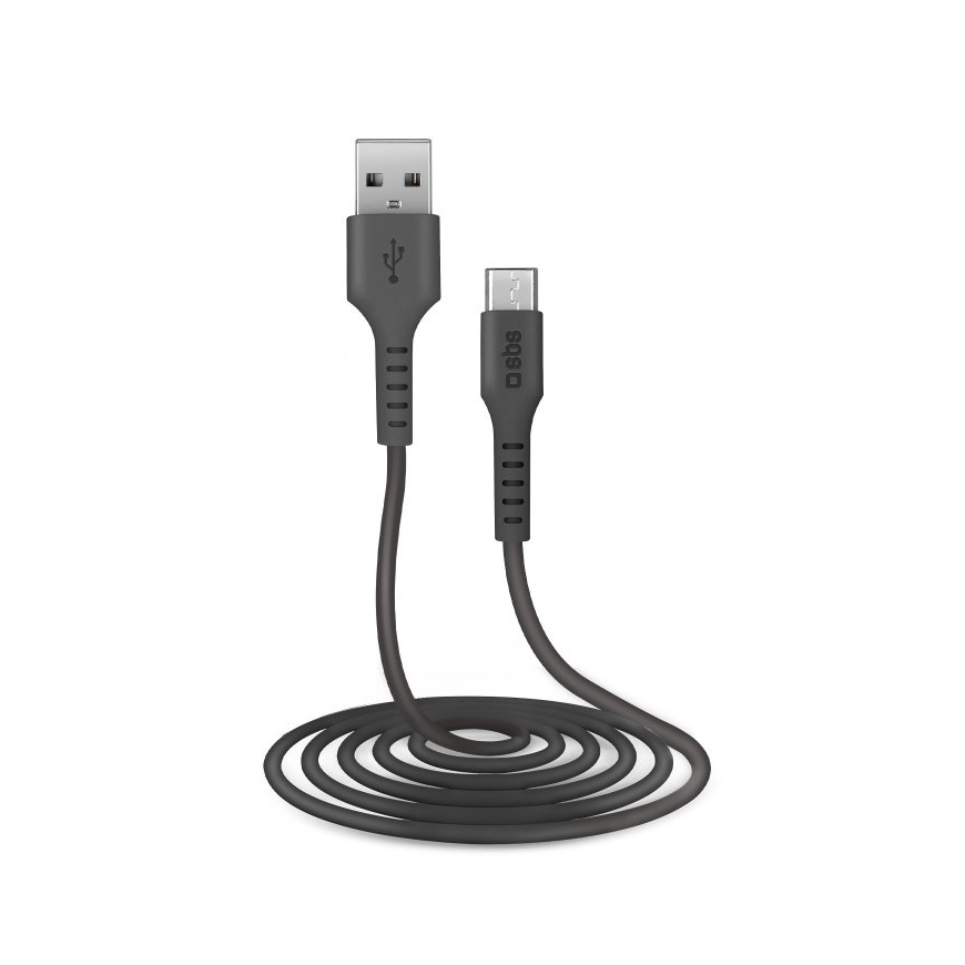 SBS TECABLEMICRO2K USB kabelis USB 2.0 2 m USB A Micro-USB B Juoda – 2